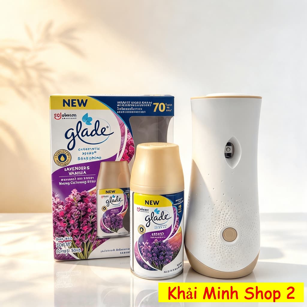 Máy Xịt Thơm Phòng Tự Động GLADE Thái Lan – Hương Lavender Hoa Oải Hương – Tạo Hương, Khử Mùi