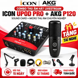 Combo Sound Card ICON Upod Pro + Micro AKG P120 Thu Âm, Hát Livestream, Karaoke Trên Điện Thoại Máy Tính 1