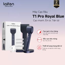 [Livestream] Máy Cạo Râu Điện Laifen T1 Pro Royal Blue Kèm Case Và Đế Đựng Nhỏ Gọn Tiện Mang Theo, Pin 120 Phút, Sạc Nha 1