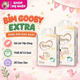 (Combo quà 1 bịch) Tã/bỉm Gooby Extra mềm mại, chống tràn, siêu thấm hút, khô thoáng an toàn cho bé 1
