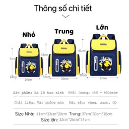 Balo học sinh ba lô bé trai cấp 1 cấp 2 cặp đi học tiểu học nhiều ngăn, thiết kế lưng đệm, chống nước 5