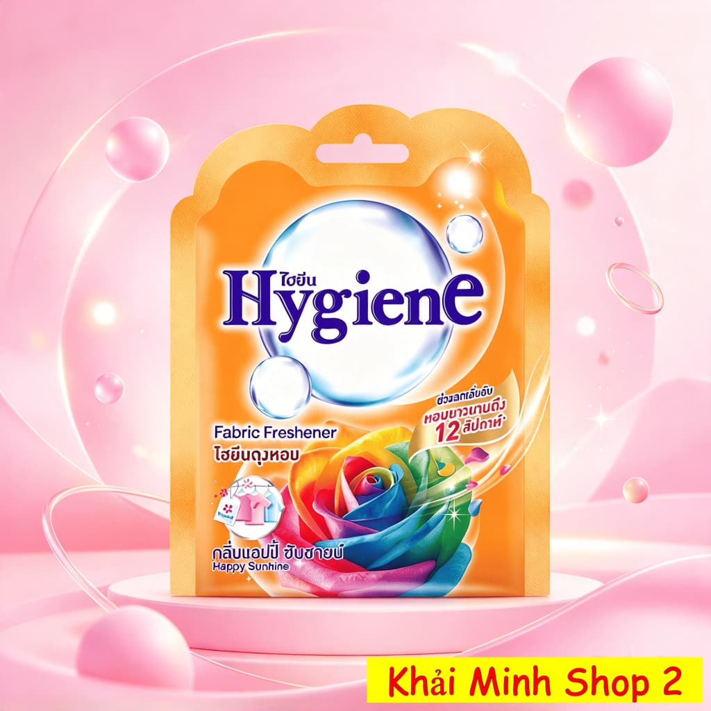 Combo 5 Túi Thơm HYGIENE 8g Thái Lan – Khử Mùi, Tạo Hương – Treo Ô Tô, Tủ Quần Áo – Màu Cam