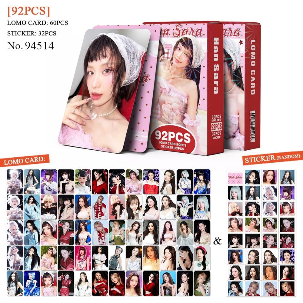 Set 60 lomo card và 32 sticker Han Sara 2026