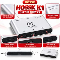 Box Livestream HOSSK K1 24Bit Stereo – Sound Card Thu Âm, Livestream, Kết Nối Điện Thoại Máy Tính 6