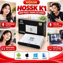Box Livestream HOSSK K1 24Bit Stereo – Sound Card Thu Âm, Livestream, Kết Nối Điện Thoại Máy Tính 5