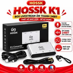 Box Livestream HOSSK K1 24Bit Stereo – Sound Card Thu Âm, Livestream, Kết Nối Điện Thoại Máy Tính 1