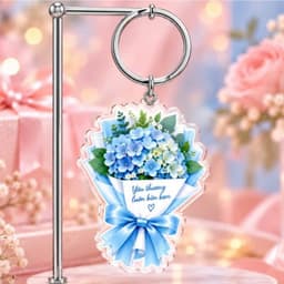 Móc Khóa Acrylic Mẫu Bó Hoa Đẹp, Móc Khóa Trong Suốt In Hình Kèm Lời Chúc Ý Nghĩa Làm Quà Tặng 8/3, 20/10, Sinh Nhật 4