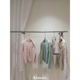 𝟏𝟒𝐚𝐦.𝐬𝐭𝐮𝐝𝐢𝐨 | Áo Khoác Cardigan Len Nữ Aimée Dệt Kim Vặn Thừng Thêu Logo Ngựa Phong Cách Hàn Quốc Dễ Thương 6