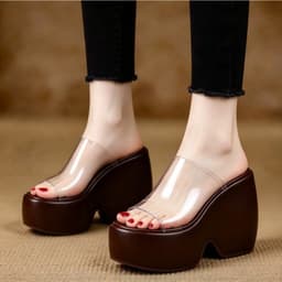 DÉP XUỒNG QUAI TRONG – ĐẾ LƯỢN 10CM - MẪU DÉP CHÂN ÁI CHO NÀNG MÊ HACK DÁNG 9