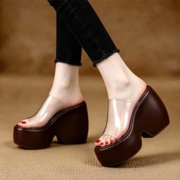 DÉP XUỒNG QUAI TRONG – ĐẾ LƯỢN 10CM - MẪU DÉP CHÂN ÁI CHO NÀNG MÊ HACK DÁNG 6