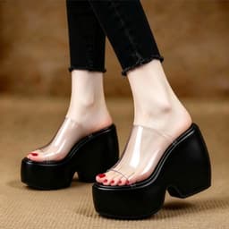 DÉP XUỒNG QUAI TRONG – ĐẾ LƯỢN 10CM - MẪU DÉP CHÂN ÁI CHO NÀNG MÊ HACK DÁNG 2
