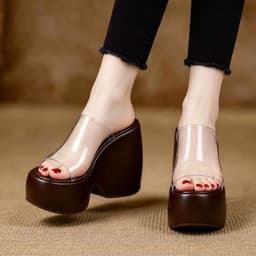 DÉP XUỒNG QUAI TRONG – ĐẾ LƯỢN 10CM - MẪU DÉP CHÂN ÁI CHO NÀNG MÊ HACK DÁNG 7
