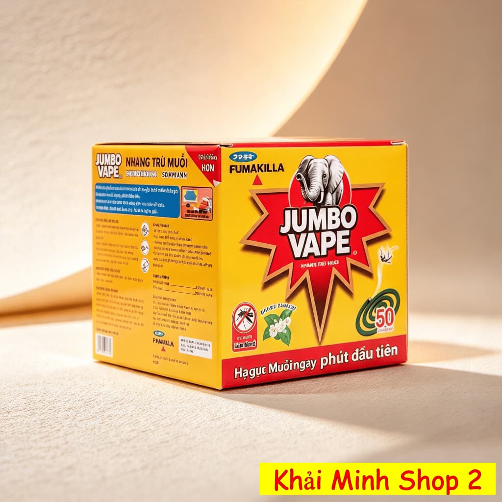 Nhang Muỗi Jumbo Vape Hương Hoa Lài – Hộp 50 Khoanh – Nhang Xua Muỗi