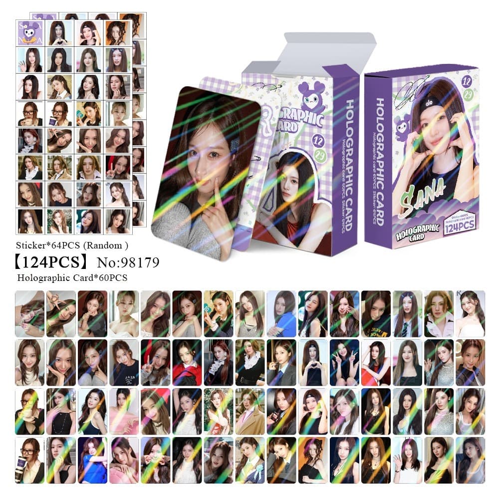 Set 60 lomo card và 64 sticker Twice - Sana đáng iu 2026