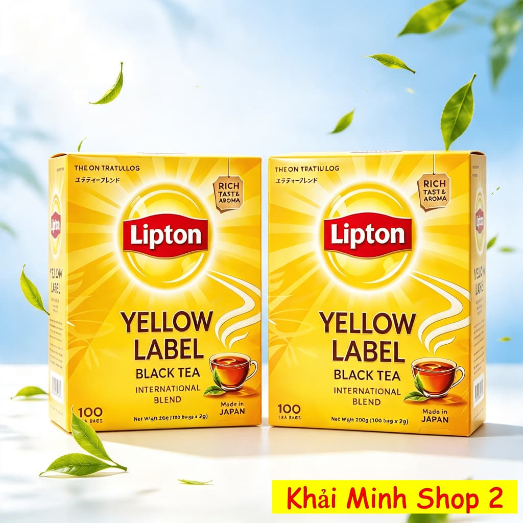 Combo 2 Hộp Trà Lipton Nhãn Vàng Túi Lọc 2g Nhật Bản – 100 Gói/Hộp – Trà Đen Chính Hãng