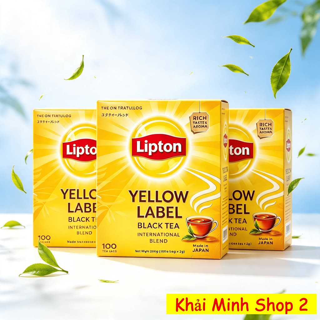 Combo 3 Hộp Trà Lipton Nhãn Vàng Túi Lọc 2g Nhật Bản – 100 Gói/Hộp – Trà Đen Chính Hãng