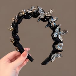 Băng Đô Cài Tóc Đính Đá Pha Lê Sang Trọng – Cài Tóc Bản To Đính Hạt Lấp Lánh Nữ Tính 4