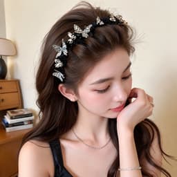 Băng Đô Cài Tóc Đính Đá Pha Lê Sang Trọng – Cài Tóc Bản To Đính Hạt Lấp Lánh Nữ Tính 3
