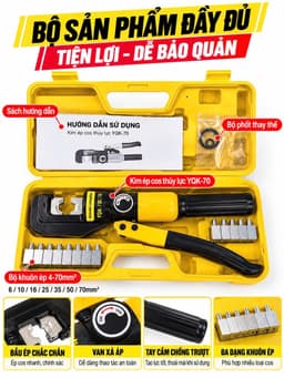 Kìm Ép Cos Thủy Lực YQK 70 - Ép Dây Cáp & Đầu Cos, Hệ Thống Thủy Lực Chuyên Nghiệp 9
