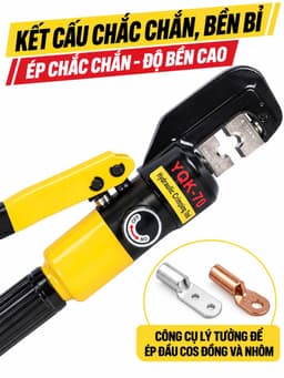 Kìm Ép Cos Thủy Lực YQK 70 - Ép Dây Cáp & Đầu Cos, Hệ Thống Thủy Lực Chuyên Nghiệp 4