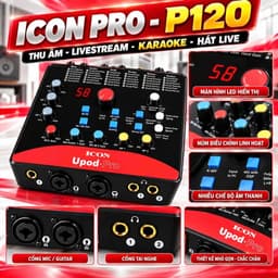 Bộ Livestream ICON Upod Pro + Micro AKG P120 + NMC-AUDIO SC379-STEREO Version 2 24Bit, Combo Thu Âm Karaoke Hát Live 3