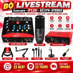 Bộ Livestream ICON Upod Pro + Micro AKG P120 + NMC-AUDIO SC379-STEREO Version 2 24Bit, Combo Thu Âm Karaoke Hát Live 1