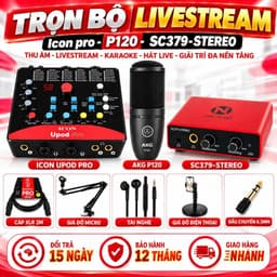 Bộ Livestream ICON Upod Pro + Micro AKG P120 + NMC-AUDIO SC379-STEREO Version 2 24Bit, Combo Thu Âm Karaoke Hát Live 5