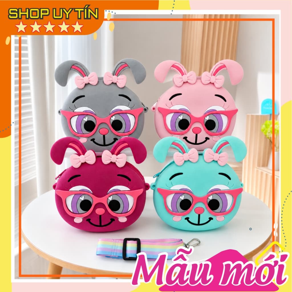 Túi xách silicon đeo chéo hình thỏ thời trang đựng bao bì tiền lì xì túi tỏi quà tặng cho bé gái bạn nữ