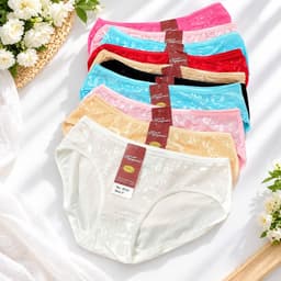 Combo 5-10 quần chip nữ, quần lót nữ chất cotton phối ren 40-60kg 4