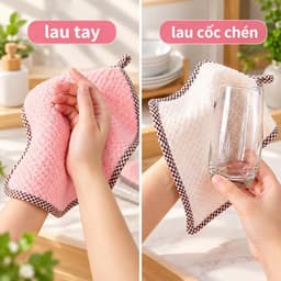 Khăn lau tay sợi len có móc treo tiện dụng(len) 6