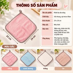 Khăn lau tay sợi len có móc treo tiện dụng(len) 8