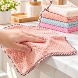 Khăn lau tay sợi len có móc treo tiện dụng(len) 4