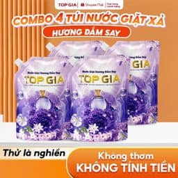 Nước giặt xả Topgia hương Đắm Say lưu hương 72H, túi 1L / 2L và thùng tiết kiệm - Tạp hoá Gemgem 1