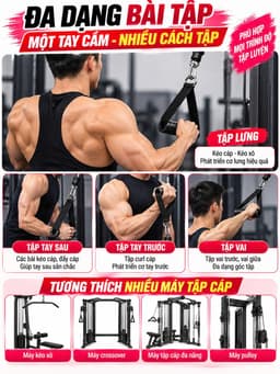 Tay Cầm Kéo Cáp Tập Gym Nhiều Loại Chỉ Có Tại HC Sport 5