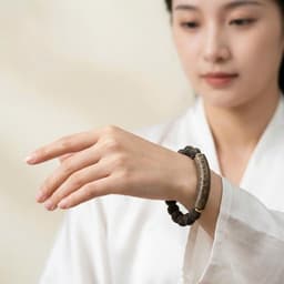B80 Vòng tay gỗ khắc kinh văn Bát Nhã Ba La Mật và Kinh tâm liên hoa cho nam nữ 4