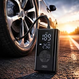 Máy Bơm Lốp Ô Tô Mini XO-CZ032 150PSI, Pin 2000mAh, Màn Hình, Đèn LED 9