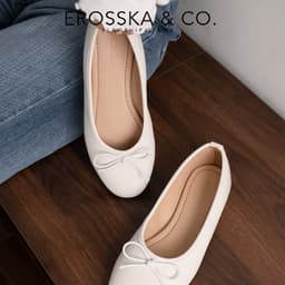 [EROSSKA] - Giày búp bê mũi tròn, phong cách balletcore kiểu dáng basic màu kem - EL146 7