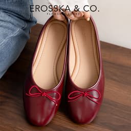 [EROSSKA] - Giày búp bê mũi tròn, phong cách balletcore kiểu dáng basic màu kem - EL146 9