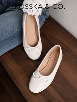 [EROSSKA] - Giày búp bê mũi tròn, phong cách balletcore kiểu dáng basic màu kem - EL146 15