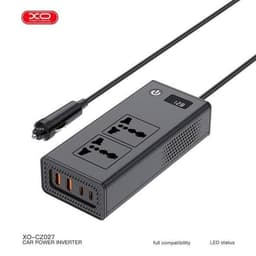 Ổ Cắm Điện Ô Tô XO-CZ027 200W, Đầu Ra 220V, 2 Cổng USB-A QC3.0 Và 2 Cổng USB-C PD3.0 2