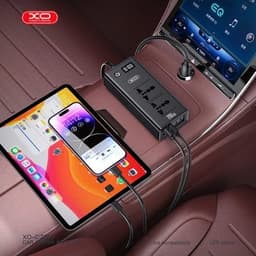 Ổ Cắm Điện Ô Tô XO-CZ027 200W, Đầu Ra 220V, 2 Cổng USB-A QC3.0 Và 2 Cổng USB-C PD3.0 3