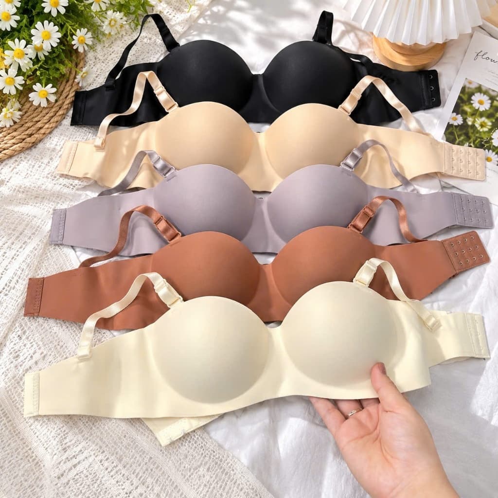 Áo ngực su cúp ngang có thể tháo dây được, áo lót cúp ngang size 34-36-38-40 nâng 3cm chất su mềm mát