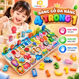 Bộ Bảng Gỗ Câu Cá Học Chữ, Học Số, Ghép Hình Học Động Vật, Trái Cây Đồ Chơi Phát Triển Trí Tuệ Cho Bé 1