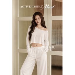 [ MỞ BÁN ] Áo Thun Croptop Trễ Vai Tay Dài Nữ Chất Giấy Premium Vân Tuyết Hoa BYJANE - 708 4