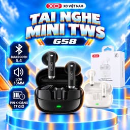 Tai Nghe Bluetooth TWS XO G58, Loa 13mm, Pin 17 Giờ, Màn Hình Báo Pin, Chế Độ Game, Kháng Nước IPX4 4