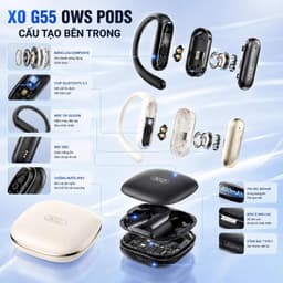 Tai Nghe Bluetooth OWS XO G55, Thiết Kế Móc Vành Tai, Loa 13mm, Pin 13 Giờ, Kháng Nước IPX4 8