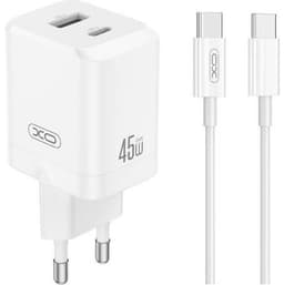 Bộ Sạc Nhanh XO CE36 45W Kèm Cáp Type-C To Type-C, 2 Cổng USB-C USB-A, Hỗ Trợ PD3.0 PPS 9