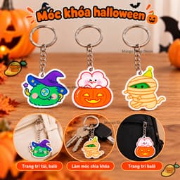 Móc Khóa Acrylic Halloween Dễ Thương Hình Phù Thủy Bí Ngô Xác Ướp Treo Chìa Khóa Balo Túi Xách 1