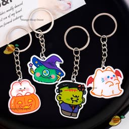 Móc Khóa Acrylic Halloween Dễ Thương Hình Phù Thủy Bí Ngô Xác Ướp Treo Chìa Khóa Balo Túi Xách 5