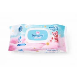 [HÀNG MỚI VỀ] Khăn Ướt Bonami Gói 20/80/100 tờ Không Mùi hoặc Mùi Hương Trà Xanh Chính Hãng, An Toàn Cho Làn Da Bé 3